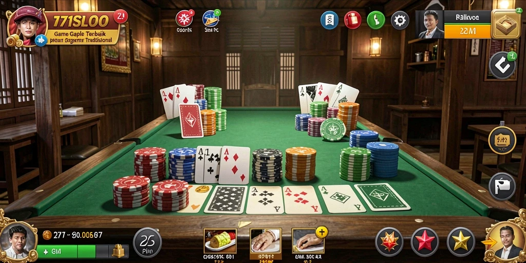 Tampilan menarik gameplay Gaple di 171SLOT.