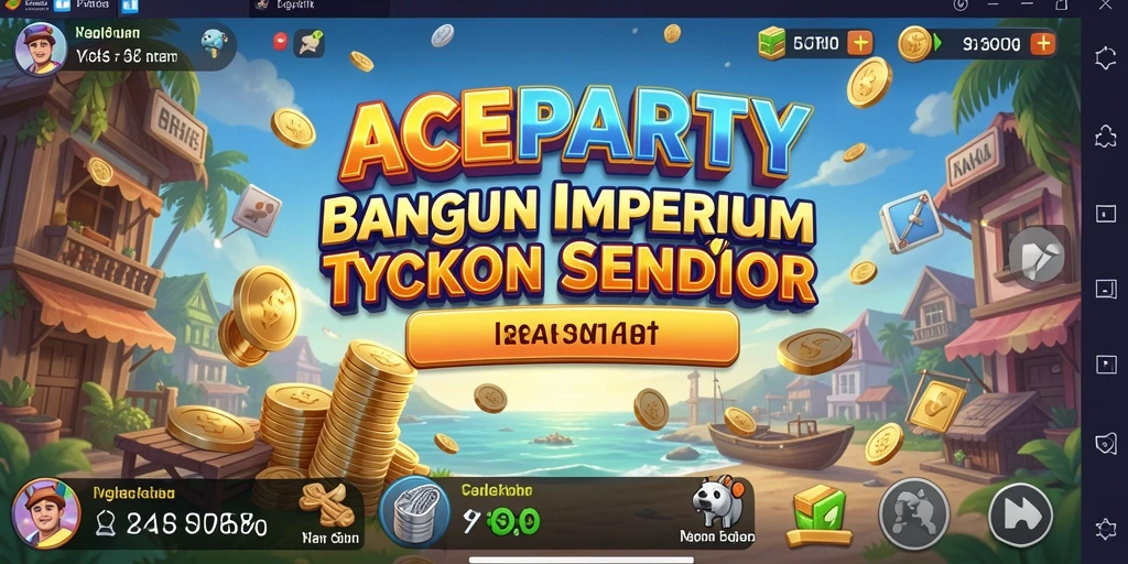 Gameplay unik dalam ACEPARTY dengan manajemen bisnis yang seru.