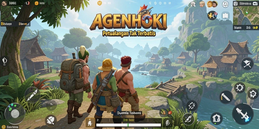 Screenshot gameplay AGENHOKI menunjukkan petualangan seru dalam dunia terbuka.