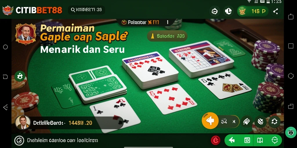 Gameplay seru Gaple di CITIBET88 dengan pemain yang aktif.
