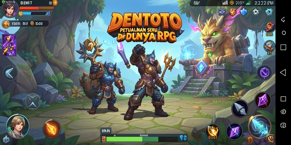 Screenshot DENTOTO menampilkan aksi pertempuran yang mendebarkan.