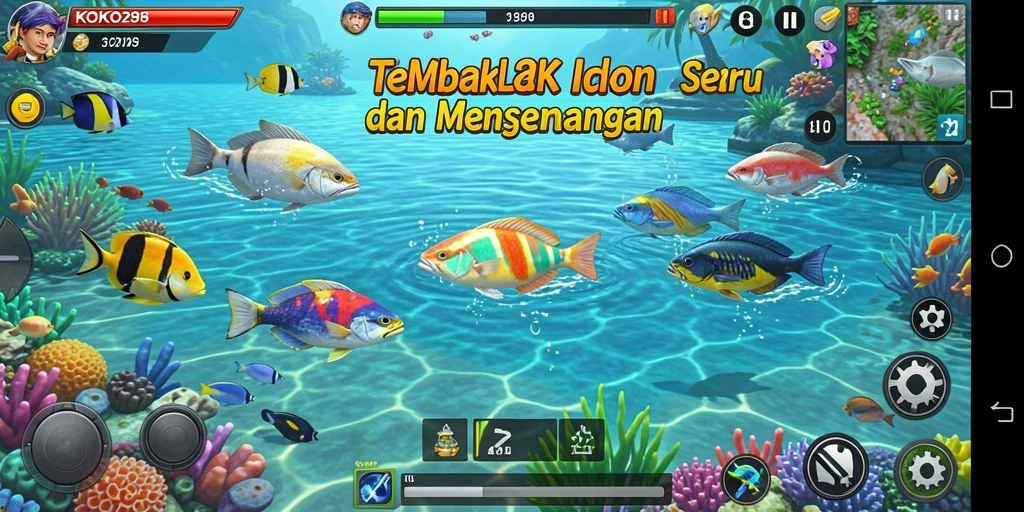 Gameplay KOKO288 menampilkan keseruan menembak ikan dengan grafis menarik.