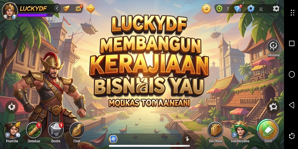 Screenshot gameplay LUCKYDF menampilkan keseruan membangun bisnis Tycoon.