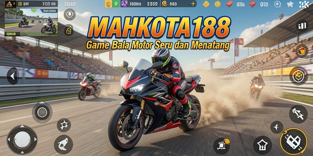 Tampilan gameplay seru dalam balap motor di MAHKOTA188.