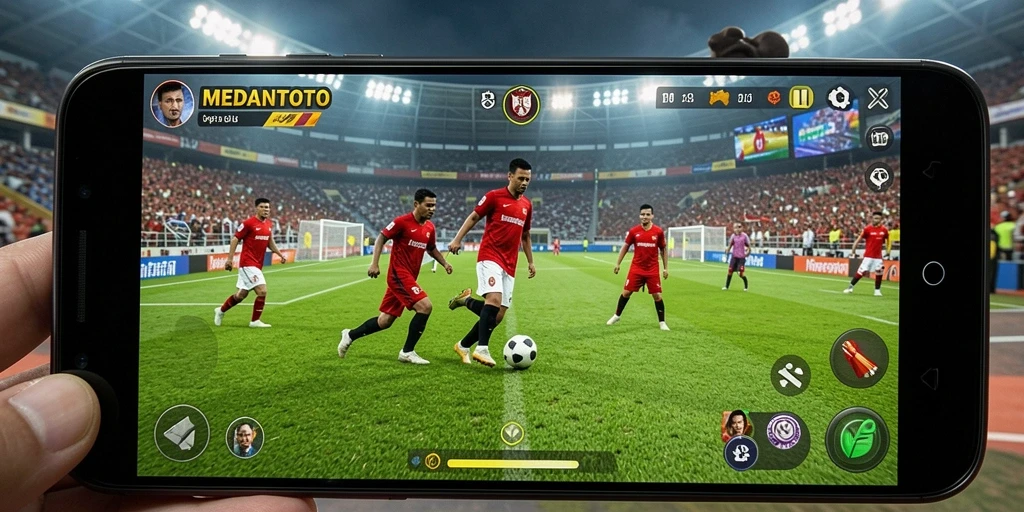 Tangkapan layar <strong>MEDANTOTO</strong> menampilkan pertandingan sepak bola yang intens.