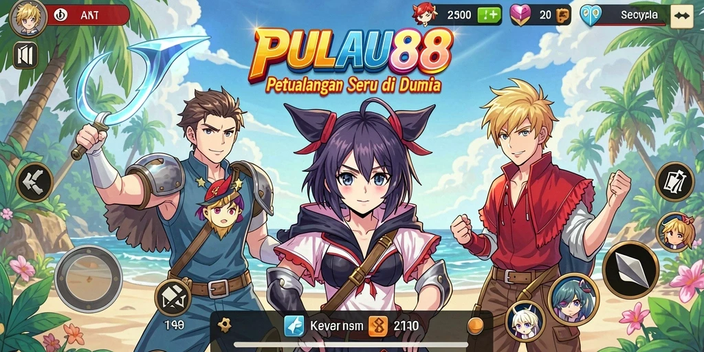 Tangkapan layar gameplay PULAU88 menunjukkan aksi seru di dunia Anime.