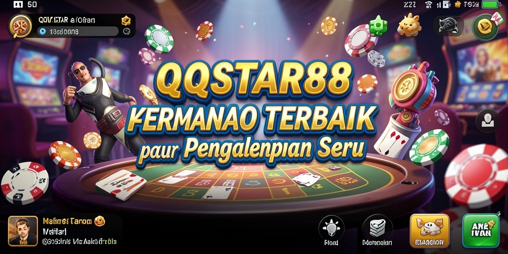 Screenshot menunjukkan gameplay seru di QQSTAR88 dengan dealer langsung.