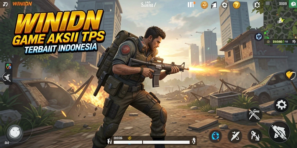 Screenshot gameplay WINIDN dengan aksi tembak-menembak seru.