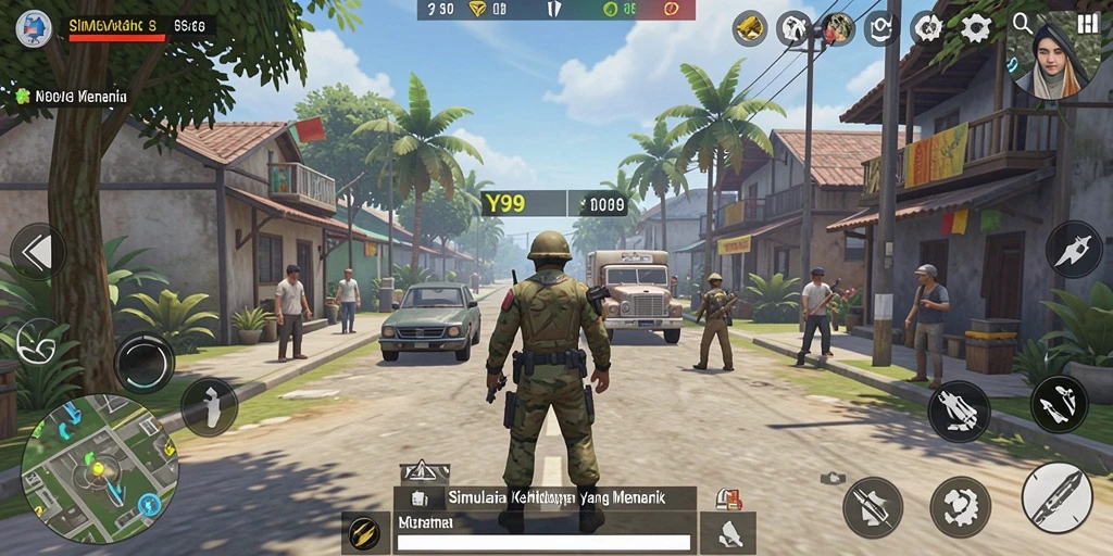 Gameplay Y89 menampilkan kehidupan virtual yang dinamis dan interaktif.