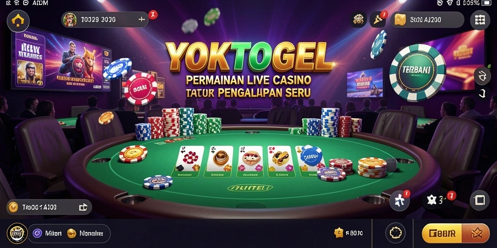 Screenshot gameplay YOKTOGEL dengan dealer profesional dan pemain nyata.